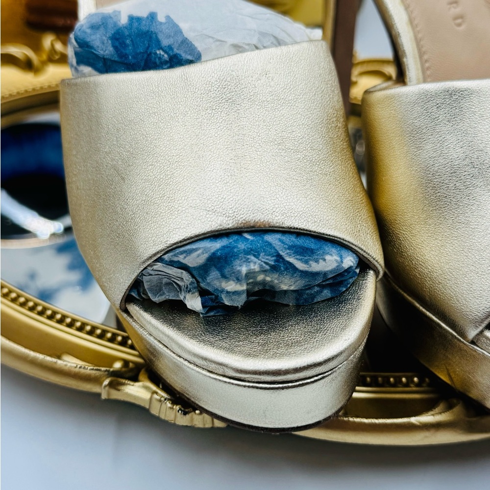 🆕 VERONICA BEARD 🧿 NWOB Dali Platform Mule - Light Gold - Size 6 - Picture 10 of 16